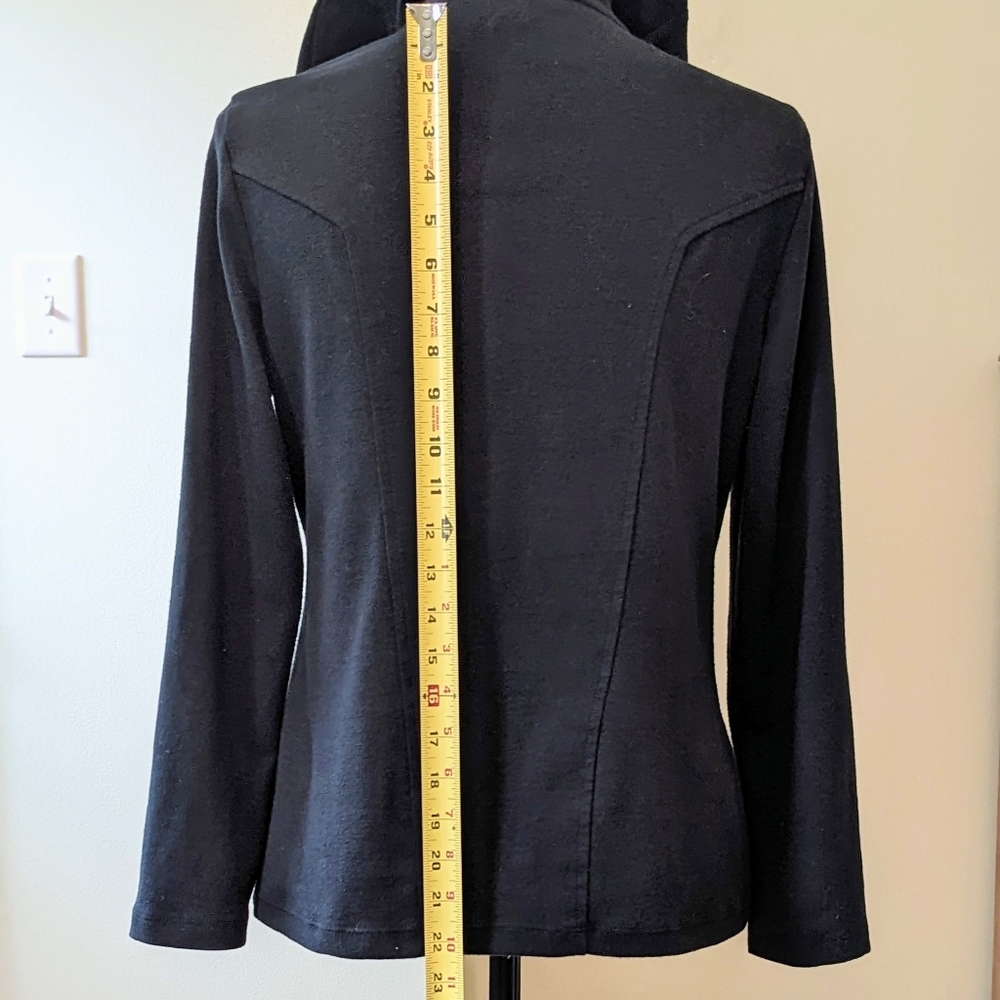 Banana Republic Women's Petite Jacket Black Full Zip Shawl Collar Pockets MP - Picture 8 of 9